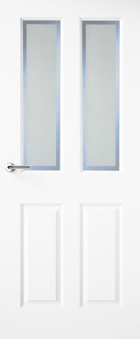 FastFix Doors and Doors | Hudson Etched Clear border White Primed