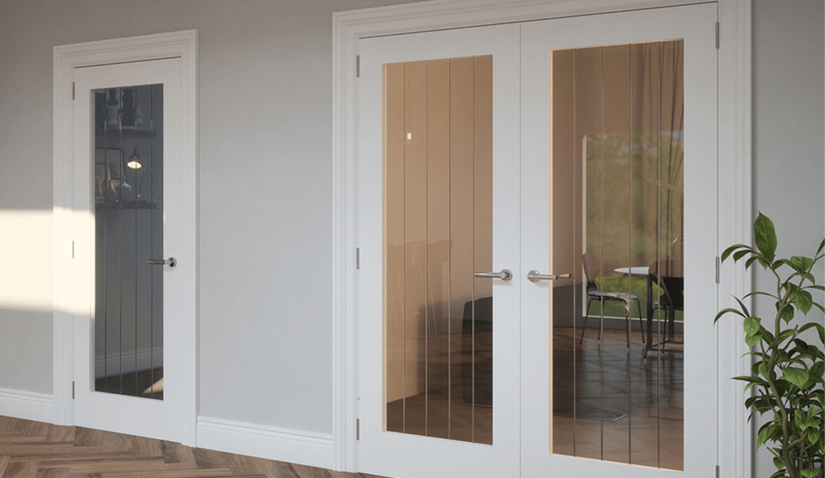 FastFix Doors and Doors | Boson White Primed Frosted Glass