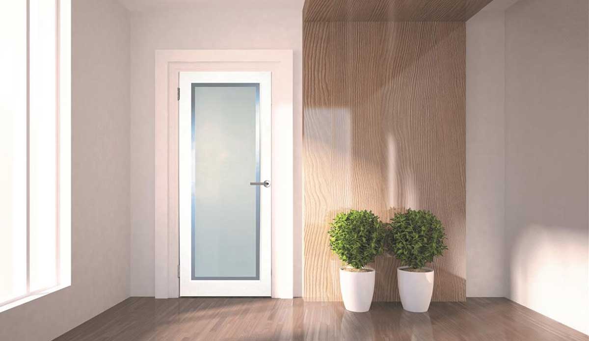 FastFix Doors and Doors | KENMORE WHITE PRIMED ETCH GLASS CLEAR BORDER